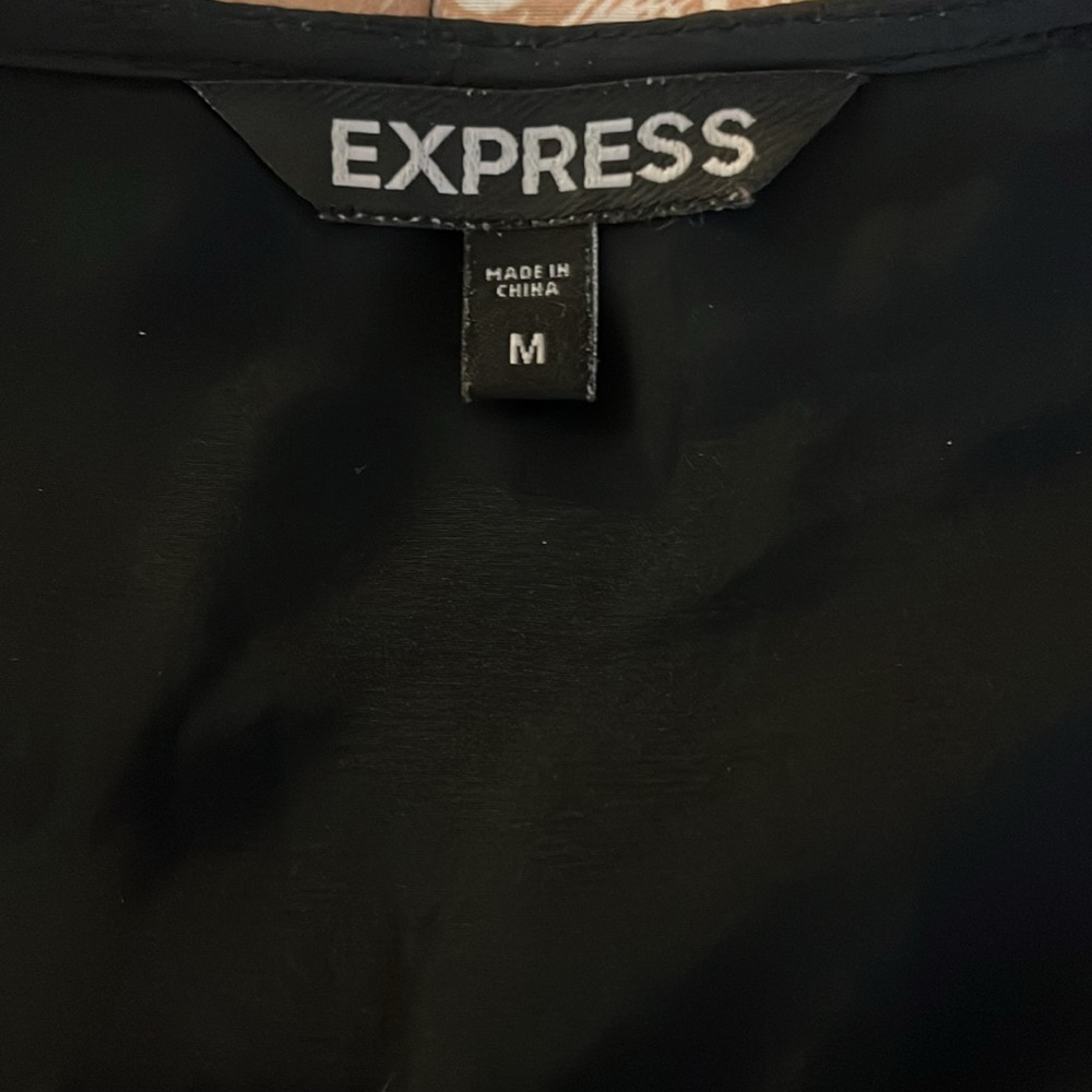 Express Black Ruffled Tank Medium - Picture 3 of 8
